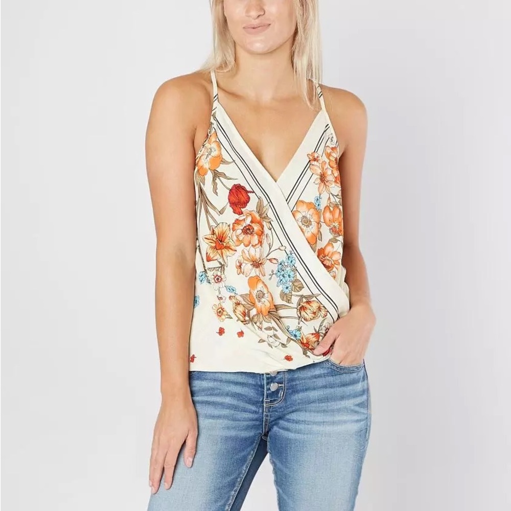 DAYTRIP Floral Chiffon Tank Top
